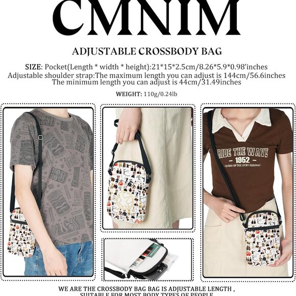 Trendy Game-Inspired Crossbody Bag with Water-Resistant Canvas and 3 Pockets - Picture 3 of 8